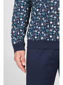 Pigiama in leggerissimo jersey 100% cotone con polsini, fantasia "tennis"