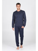 Pigiama in leggerissimo jersey 100% cotone con polsini, fantasia "tennis"