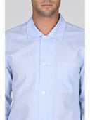 Pigiama cardigan in pregiato popeline di puro cotone, riga