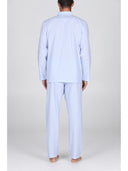 Pigiama cardigan in pregiato popeline di puro cotone, riga