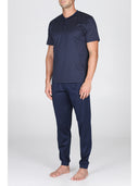 Pigiama 3 pezzi serafino in setoso puro cotone mercerizzato fantasia