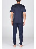 Pigiama 3 pezzi serafino in setoso puro cotone mercerizzato fantasia