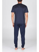 Pigiama 3 pezzi serafino in setoso puro cotone mercerizzato fantasia