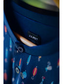 Pigiama luxury jersey con maglia serafino in fantasia