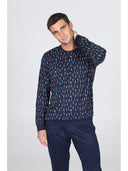 Pigiama luxury jersey con maglia serafino in fantasia