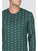 Pigiama fantasia "sneakers" in traspirante puro cotone con filato doppia torsione