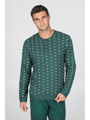 Pigiama fantasia "sneakers" in traspirante puro cotone con filato doppia torsione