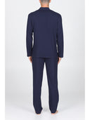 Pigiama cardigan, in pregiato cotone supima in tinta blu