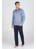 Pigiama in pregiato 100% filoscozia blu