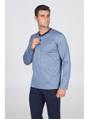 Pigiama in pregiato 100% filoscozia blu