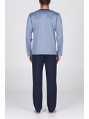 Pigiama in pregiato 100% filoscozia blu
