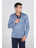 Pigiama in pregiato 100% filoscozia blu