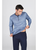 Pigiama in pregiato 100% filoscozia blu