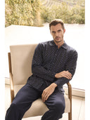 Pigiama cardigan in caldo interlock di puro cotone, fantasia classica