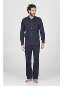 Pigiama cardigan in caldo interlock di puro cotone, fantasia classica