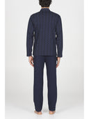 Pigiama cardigan in caldo interlock di puro cotone, fantasia classica