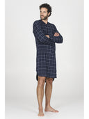Camicia da notte in morbido interlock di puro cotone a quadri