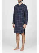 Camicia da notte in morbido interlock di puro cotone a quadri