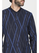 Pigiama serafino in confortevole jacquard di cotone a rombi
