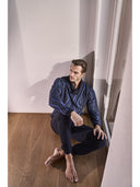 Pigiama serafino in confortevole jacquard di cotone a rombi