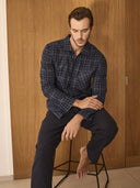 Pigiama cardigan in calda flanella di puro cotone