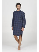 Camicia da notte in calda flanella di puro cotone scozzese