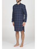 Camicia da notte in calda flanella di puro cotone scozzese