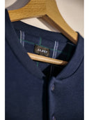 Pigiama serafino con pantalone in flanella fantasia scozzese blu