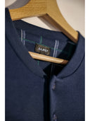 Pigiama serafino con pantalone in flanella fantasia scozzese blu