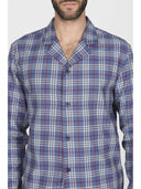 Pigiama cardigan in calda flanella scozzese, con sacchetto porta pigiama