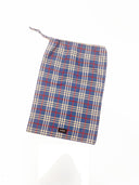 Pigiama cardigan in calda flanella scozzese, con sacchetto porta pigiama