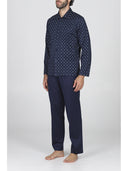 Pigiama cardigan da uomo, in cotone mercerizzato fantasia classica