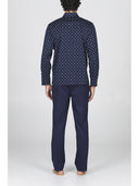 Pigiama cardigan da uomo, in cotone mercerizzato fantasia classica