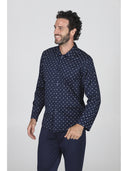 Pigiama cardigan da uomo, in cotone mercerizzato fantasia classica