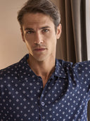Pigiama cardigan da uomo, in cotone mercerizzato fantasia classica