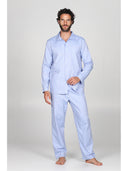 Pigiama cardigan in pregiato popeline, vestibilità impeccabile Azzurro Julipet
