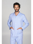 Pigiama cardigan in pregiato popeline, vestibilità impeccabile Azzurro Julipet