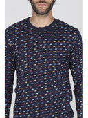 Pigiama modello tuta, in fresco jersey 100% cotone in fantasia