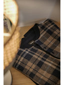 Pigiama serafino, in confortevole jacquard scozzese blu