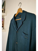 Pigiama cardigan, in pregiato cotone supima blu