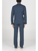 Pigiama cardigan, in pregiato cotone supima blu