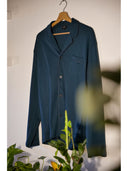 Pigiama cardigan, in pregiato cotone supima blu