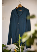 Pigiama cardigan, in pregiato cotone supima blu
