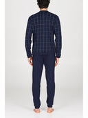 Pigiama serafino in caldo interlock di puro cotone Quadro Julipet