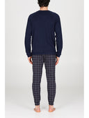 Pigiama girocollo in caldo interlock di puro cotone Scozzese Julipet