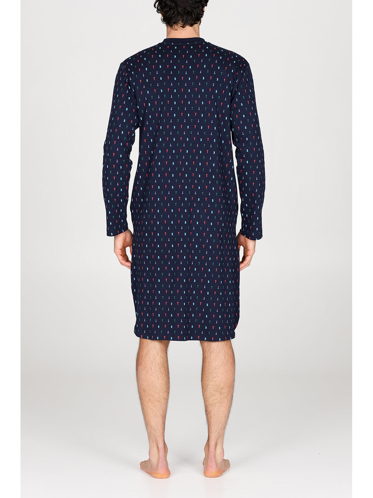 Camicia Da Notte Uomo Cotone - Pigiama Comodo Maniche Corte Lunghezza Ginocchio - Foto 11