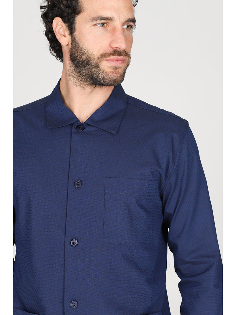 Pigiama cardigan in pregiato popeline di puro cotone