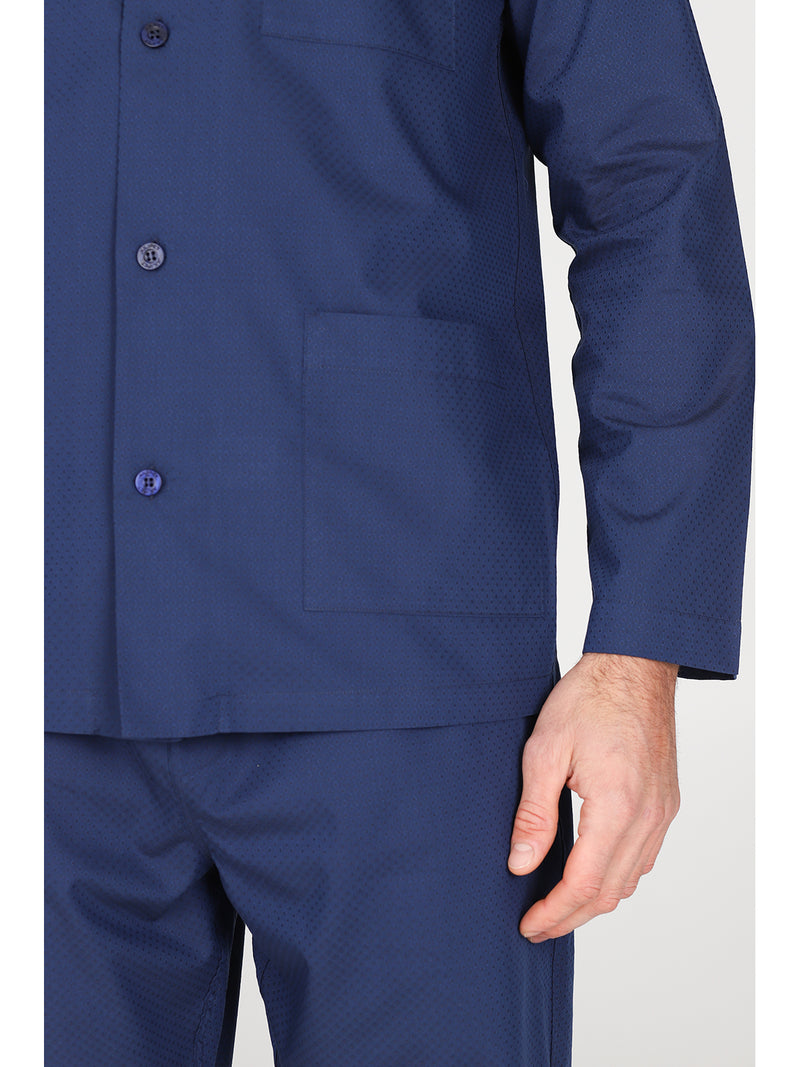 Pigiama cardigan in pregiato popeline di puro cotone