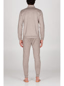 Pigiama con zip in double jersey seta e cotone Beige Julipet