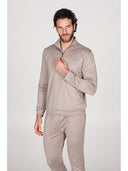 Pigiama con zip in double jersey seta e cotone Beige Julipet